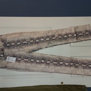 Gray Snakeskin Print Skinny Leg Pants XS